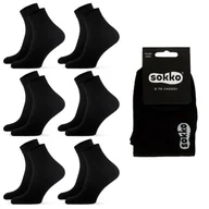 Skarpetki męskie - 6X SOKKO SKARPETKI MĘSKIE BAMBUSOWE 3/4 ZA KOSTKĘ - SM6-S62-CZA-45-47 - miniaturka - grafika 1