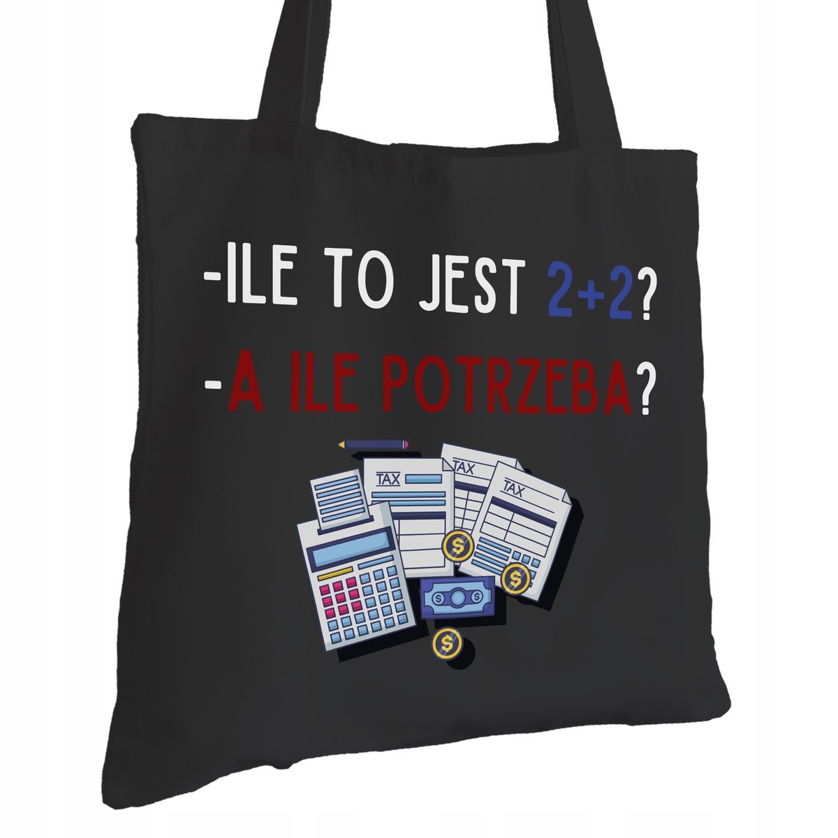 Torba Bawełniana dla Księgowej Czarna Na Prezent ekologiczna Trwały Nadruk