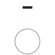 Lampy sufitowe - Czarna wisząca lampa Mirror o średnicy 60 cm, z wbudowanym oświetleniem LED i klasą szczelności IP44 - miniaturka - grafika 1