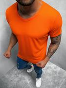Koszulki męskie - T-Shirt męski bez nadruku pomarańczowy OZONEE JS/712007/32Z - Ozonee - miniaturka - grafika 1