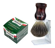 Mydła - Pędzel do golenia borsuk 100 % stojak mydło - miniaturka - grafika 1