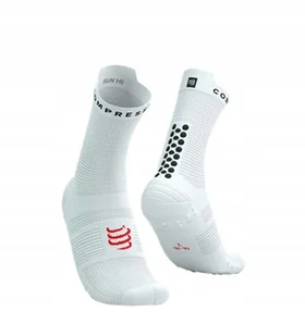 Skarpetki biegowe Compressport ProRacing Socks V4 Run High white/black - Odzież trekkingowa damska - miniaturka - grafika 1