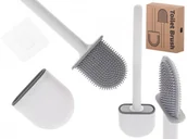 Akcesoria do wc - Szczotka silikonowa do WC z pojemnikiem biała - miniaturka - grafika 1