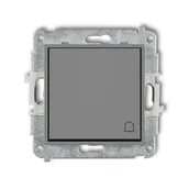 Wyłączniki światła i elektryczne - Karlik Przycisk dzwonkowy MINI szary 27MWPUS-4 - miniaturka - grafika 1