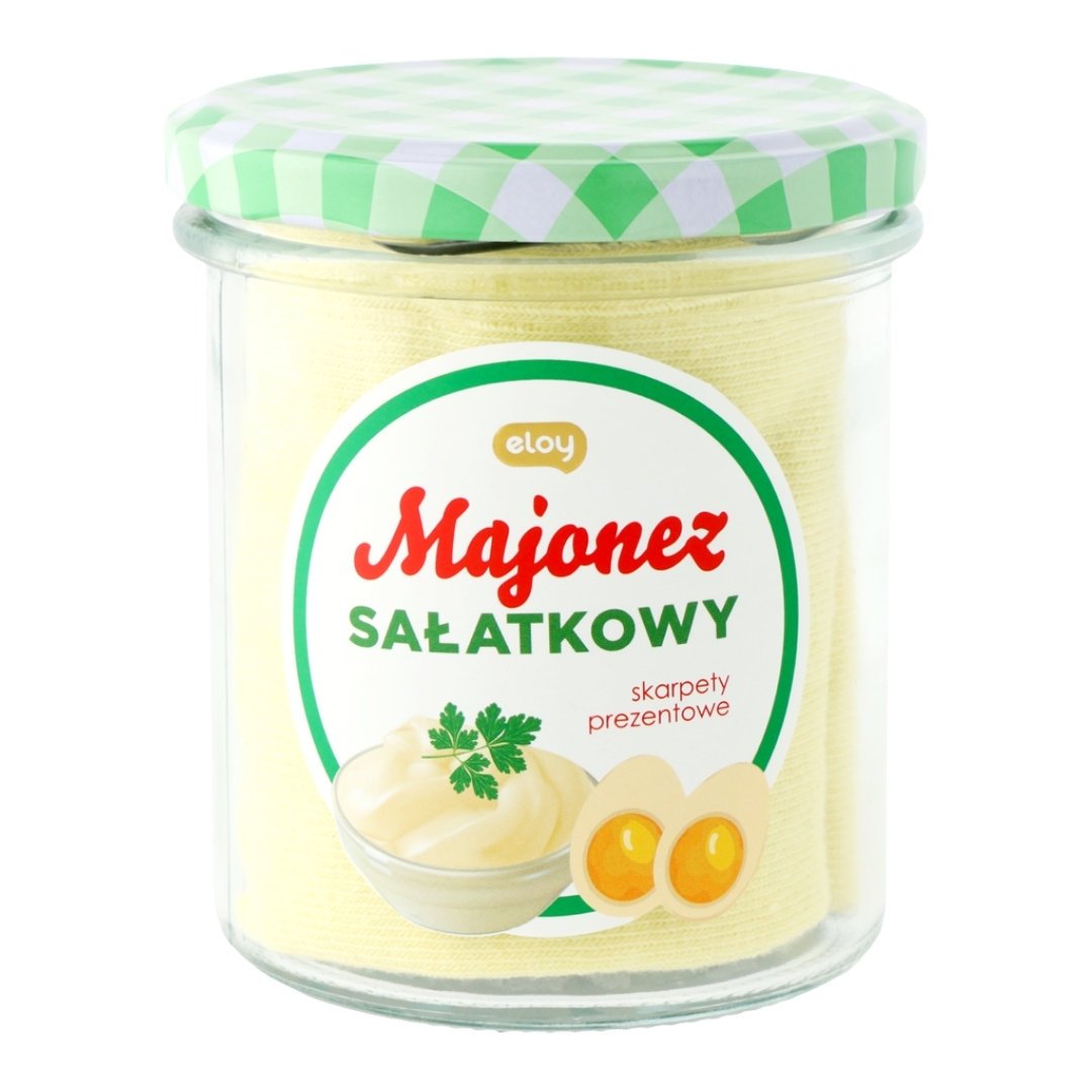 Wielkanocne skarpety prezentowe w słoiku MAJONEZ SAŁATKOWY 35-40