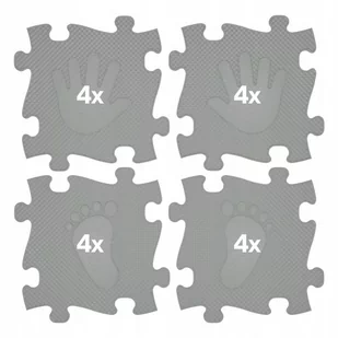 ﻿WOOPIE Mata Sensoryczna Ortopedyczna Puzzle Ręce i Nogi 16 el. - Kolor Szar - Zabawki sensoryczne - miniaturka - grafika 1