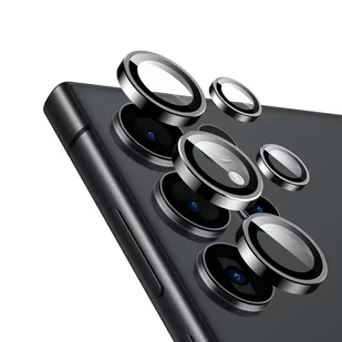Crong Lens Ring - Szkło hartowane na obiektyw aparatu Samsung Galaxy S24 Ultra (czarny) - Pozostałe akcesoria do telefonów - miniaturka - grafika 1