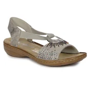 Sandały damskie - Rieker Sandały damskie Srebrne-37 - miniaturka - grafika 1
