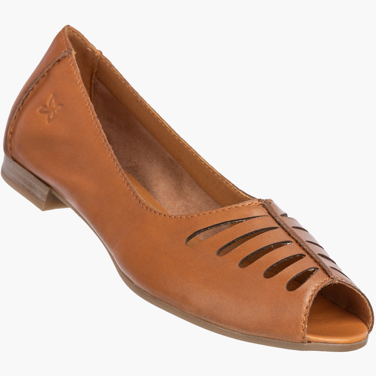 Baleriny Damskie Skórzane Buty Ażurowe Półbuty Rude Maciejka P7541-29/00-1 36