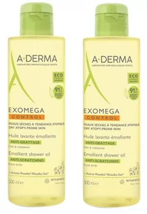 Żel pod prysznic A-Derma Exomega Control Emollient Shower Oil Dry Skin 500 ml Set 2 Pieces (3282779341158) - Kosmetyki do kąpieli - miniaturka - grafika 1