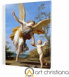 Anioł Stróż, obraz religijny typu canvas - Ikony i obrazy sakralne - miniaturka - grafika 1