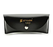 Akcesoria do okularów - Skórzane etui okularowe futerał na okulary czarny na magnes STYLION STMG3 - miniaturka - grafika 1