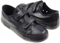 Buty dla dziewczynek - Trampki na rzep ekoskóra BIG STAR KK374092 czarne - miniaturka - grafika 1