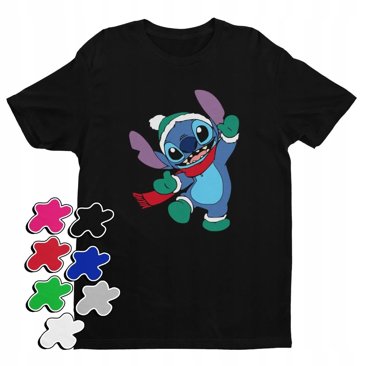 Koszulka T-Shirt Dziecięca Z Nadrukiem Stitch Święta Prezent -L 146-152
