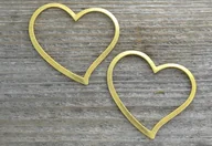 Półfabrykaty do biżuterii - [21224] Element ozdobny łącznik serduszko złote - miniaturka - grafika 1