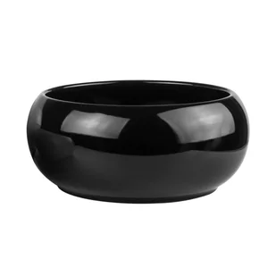 Doniczka osłonka misa ceramiczna czarny połysk ø14cm gładka glamour - Donice - miniaturka - grafika 1