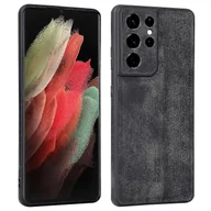 Etui i futerały do telefonów - AZNS Dla Samsung Galaxy S21 Ultra 5G Pokrowiec na telefon komórkowy Ze skórzanym nadrukiem + TPU Anti-drop etui na telefon Czarny Style D Samsung G... - miniaturka - grafika 1