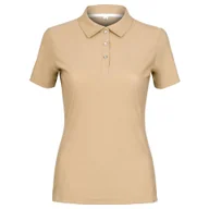 Koszulki jeździeckie - Koszulka polo EQ.QUEEN Andrea 25SS damska Kolor: beżowy, Rozmiar: L - miniaturka - grafika 1