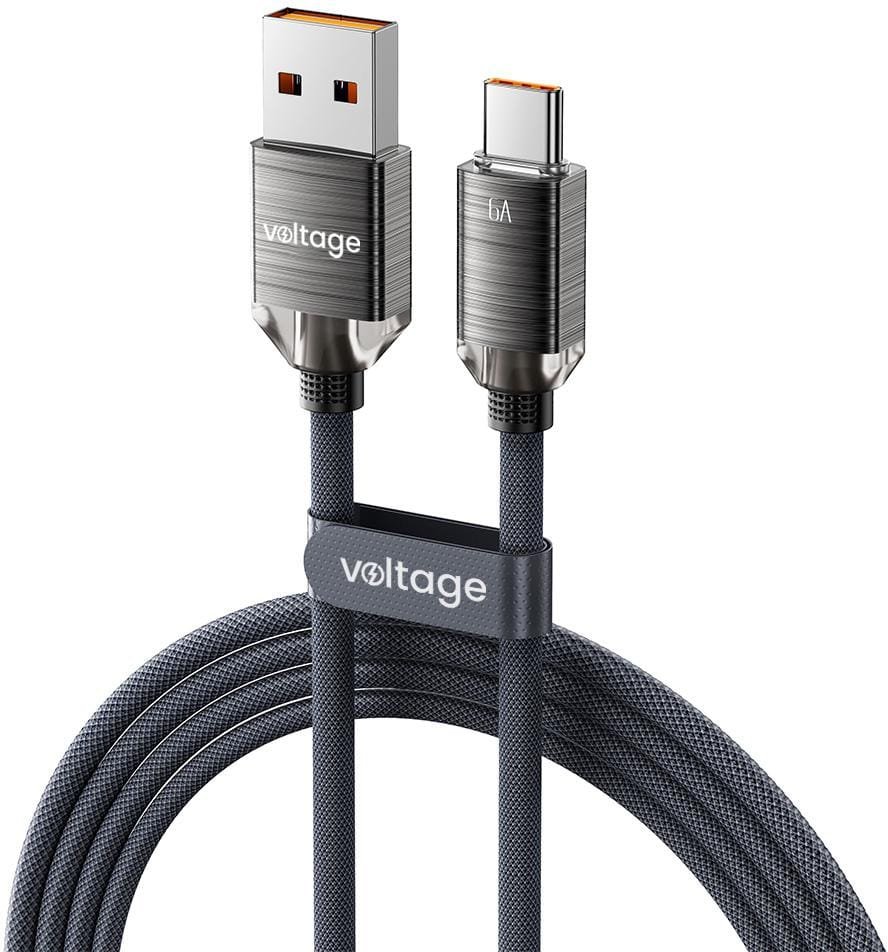 Kabel USB-A / USB-C Voltage PureCrystal 66W 200cm czarny