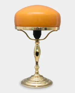 Lampa Art Deco Złota Koniakowy Klosz - Lampy stojące - miniaturka - grafika 1
