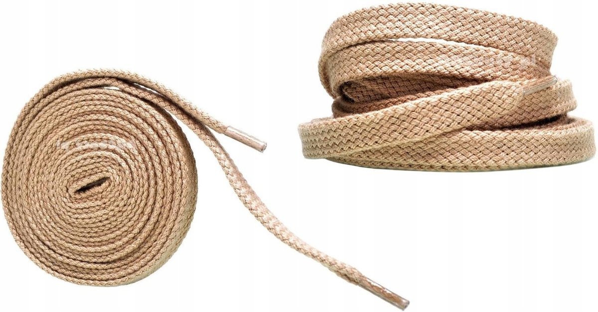 Sznurowadła BEŻOWE Sznurówki 200 cm PŁASKIE 8 mm GRUBE 0,8 Szerokie G10-11