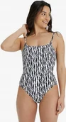 Stroje kąpielowe dla dziewczynek - strój kąpielowy jednoczęściowy kostium pływacki arena czarny biały r. d42 - miniaturka - grafika 1