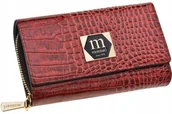 Portfele - Monnari Portfel Damski Lakierowany Croco Skórzana Portmonetka Zamek Prezent - miniaturka - grafika 1