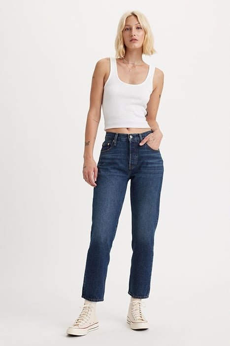 LEVI'S JEANSY RURKI Z PRZETARCIAMI I WYSOKIM STANEM BAWEŁNA 29/28 16EA