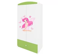 Szafy i szafki dla dzieci - Szafa dwudrzwiowa do pokoju dziecka, Babydreams, 90 cm, wróżka z motylkami, zielona - miniaturka - grafika 1