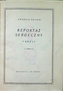 Reportaż serdeczny - Poezja - miniaturka - grafika 1