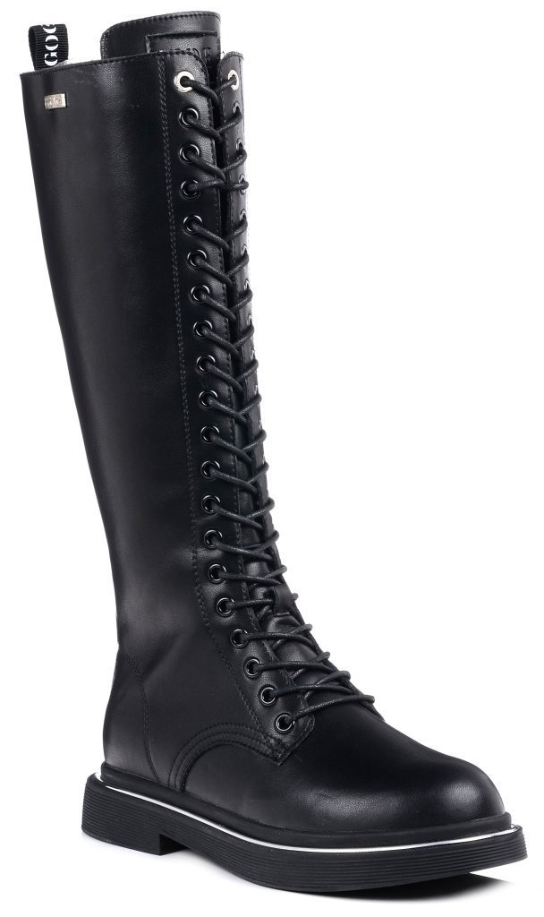 Buty damskie kozaki zimowe ocieplane skórzane GOE KK2N4046 czarne-37