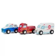 Samochody i pojazdy dla dzieci - New Classic Toys New Classic Toys Drewniane Auta Policja Straż Kare - miniaturka - grafika 1