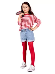 Rajstopy dziecięce mikrofibra gładkie czerwone 40 DEN 104-110 - Rajstopy - miniaturka - grafika 1