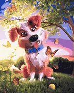 Malowanie po numerach - Twoje Hobby Malowanie po numerach - Pies i motyle 40x50cm - miniaturka - grafika 1