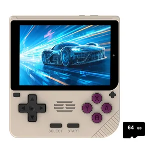 Ręczna konsola do gier Powkiddy V10, karta TF 64GB ponad 5000 gier, ekran IPS 3,5 cali - Szary - Konsole i gry retro - miniaturka - grafika 1