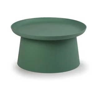 Plastikowy stolik do kawy FUNGO średnica 700 mm, zielony - Stoły i stoliki do biura - miniaturka - grafika 1