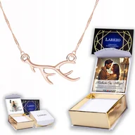 Naszyjniki - Naszyjnik Pozłacany 925 z Porożem Rogi Jelenia Poroże Jeleń NADRUK - miniaturka - grafika 1