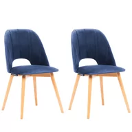Krzesła - Zestaw 2 krzeseł z tkaniny velvet Tino, granatowy - miniaturka - grafika 1