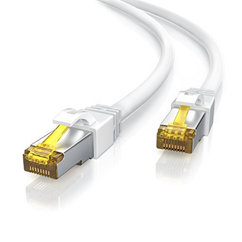 CSL - 2 m CAT 7 kabel sieciowy Gigabit Ethernet LAN kabel - 10000 Mbit s - kabel krosowy - Cat.7 kabel surowy S FTP PIMF ekranowanie z wtyczką RJ 45 - przełącznik router modem Access Point