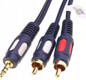 Kable - Kabel przewod JACK 3,5 X 2RCA 3M JKR50 Vitalco mini jack x 2 cinch - miniaturka - grafika 1