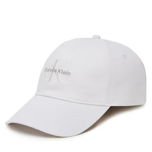 Czapka z daszkiem Calvin Klein Jeans Monologo LV04K5026G Biały - Czapki damskie - miniaturka - grafika 1