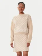Swetry damskie - Guess Golf W5BR23 Z3JD2 Beżowy Relaxed Fit - miniaturka - grafika 1