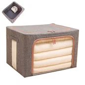 Pokrowce na ubrania - Pojemnik do Garderoby Pokrowiec na pościel usztywniany szary 100L - miniaturka - grafika 1