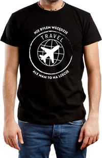 T-SHIRT MĘSKI PREZENT DLA PODRÓŻNIKA PODRÓŻE WAKACJE CZARNA R-M A462 - Koszulki męskie - miniaturka - grafika 1