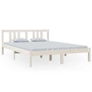 Łóżka - Białe podwójne łóżko drewniane 140x200 cm - Kenet 5X - miniaturka - grafika 1
