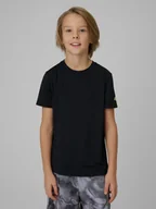 Koszulki dla chłopców - 4F Koszulka sportowa szybkoschnąca chłopięca - czarna 158/164 (12-14 lat) - miniaturka - grafika 1