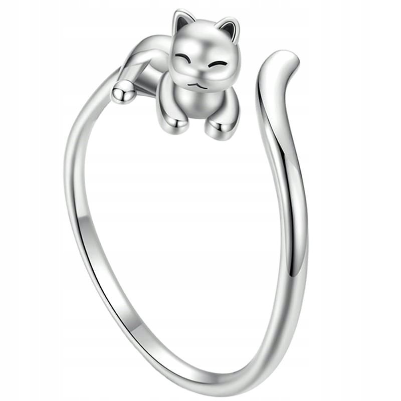 Pierścionek Srebrny Pierścionek Regulowany Kotek Srebro 925