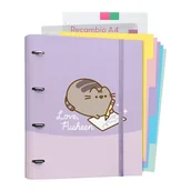 Szkolne artykuły papiernicze - Pusheen - Segregator A4 z kolekcji Moments z kartkami (4 ringi, gumka) - miniaturka - grafika 1