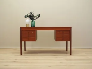Biurko tekowe, duński design, lata 70, produkcja: Dania - Biurka - miniaturka - grafika 1