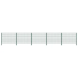 GSTORE Panel ogrodzeniowy ze słupkami żelazny 8,5 x 1,2 m zielony GS-278665 - Ogrodzenia - miniaturka - grafika 2